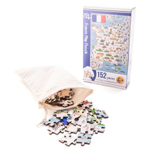 Load image into Gallery viewer, France Illustrated Map Wooden Jigsaw Puzzle for Children and Adults - 152-Piece
